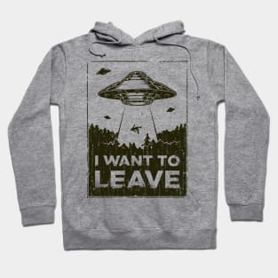 I want to leave Vintage Crack Texture Hoodie